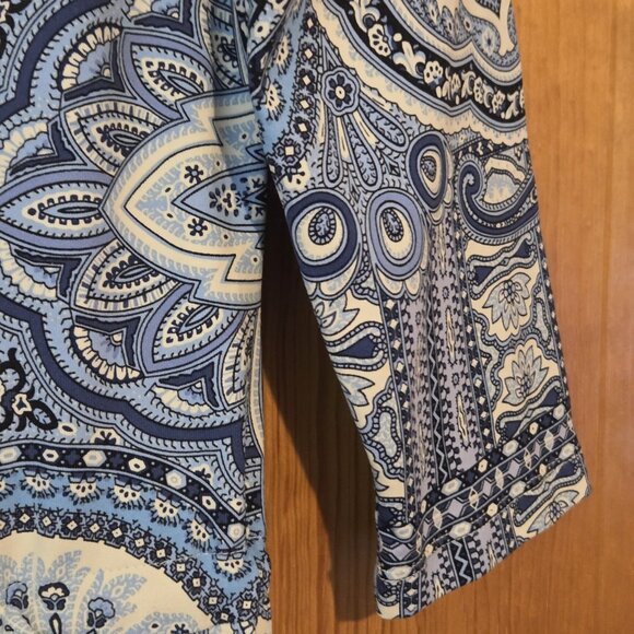 J. McLAUGHLIN Dress‎ XS Marianne Blue Paisley Catalina Cloth Wrinkle Resistant - Picture 5 of 16